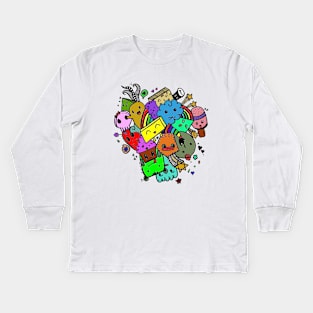 Doodle art Kids Long Sleeve T-Shirt